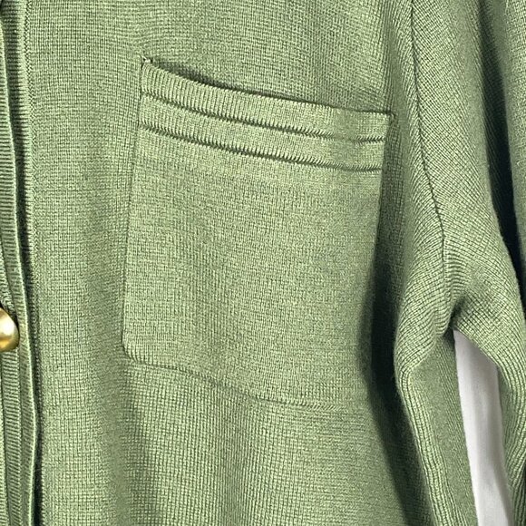Free Assembly Green Knit Cardigan Jacket Gold Buttons XXL Cotton Blend NWOT - Picture 8 of 11